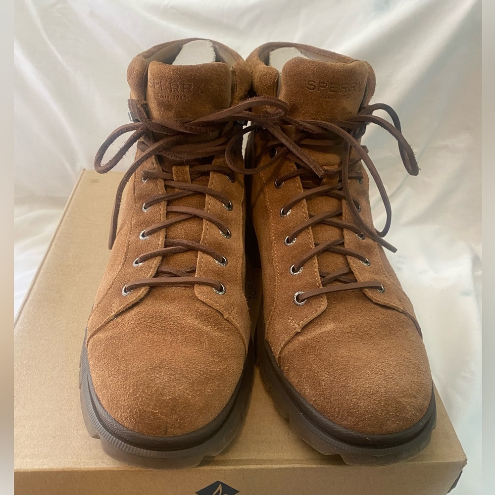 Sperry Watertown LTT lace to toe waterproof boot tan suede men’s size 10.5